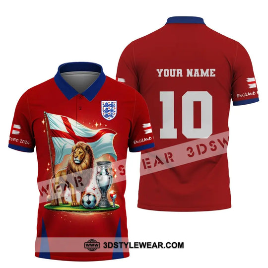Unisex Shirt, Custom Name and Number England Football Shirt, Euro 2024 Shirt, England Football Polo Long Sleeve style option 4