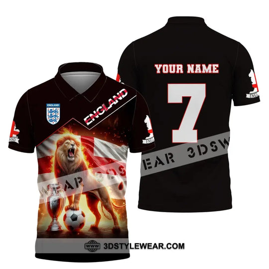 Unisex Shirt, Custom Name and Number England Football Shirt, Euro 2024 Shirt, England Football Polo Long Sleeve style option 4