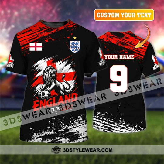 Unisex Shirt, Custom Name and Number England Football Shirt, Euro 2024 Shirt, England Football Polo Long Sleeve Shirt style option 1