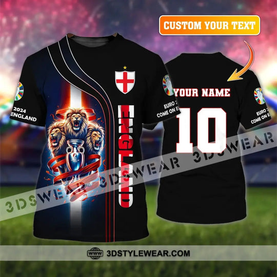 Unisex Shirt, Custom Name and Number England Football Shirt, Euro 2024 Shirt, England Football Polo Long Sleeve Shirt style option 1