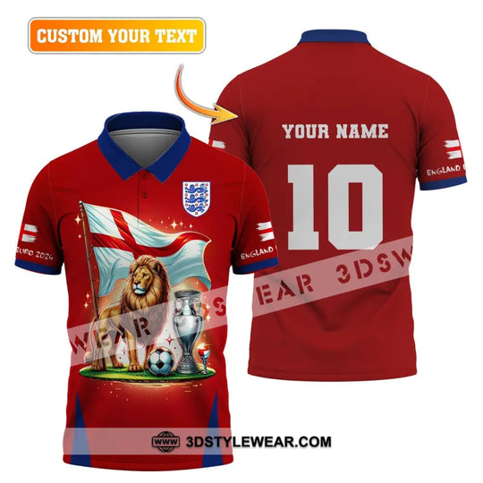 Unisex Shirt, Custom Name and Number England Football Shirt, Euro 2024 Shirt, England Football Polo Long Sleeve style option 1