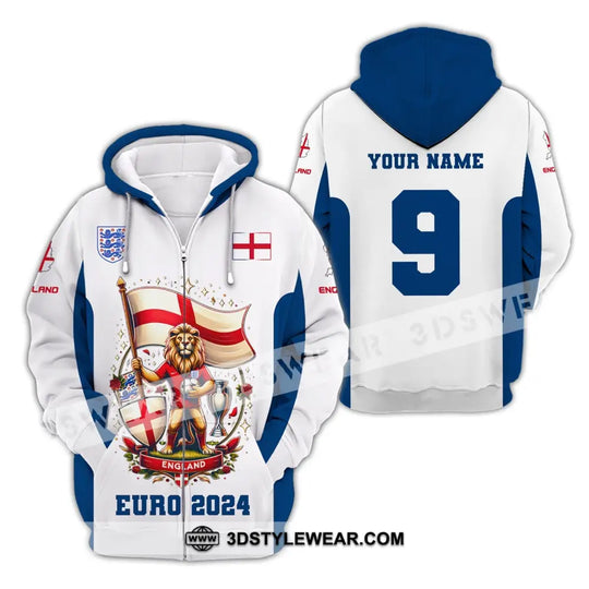 Unisex Shirt, Custom Name and Number England Football Shirt, Euro 2024 Shirt, England Football Polo Long Sleeve style option 3