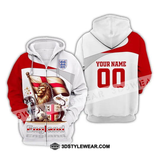 Unisex Shirt, Custom Name and Number England Football Shirt, Euro 2024 England Football Polo Long Sleeve style option 3