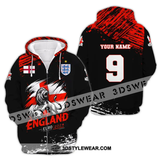 Unisex Shirt, Custom Name and Number England Football Shirt, Euro 2024 Shirt, England Football Polo Long Sleeve Shirt style option 4