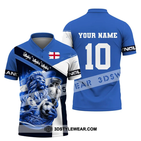 Unisex Shirt, Custom Name and Number England Football Shirt, England Football Polo Long Sleeve, Euro 2024 Shirt style option 4