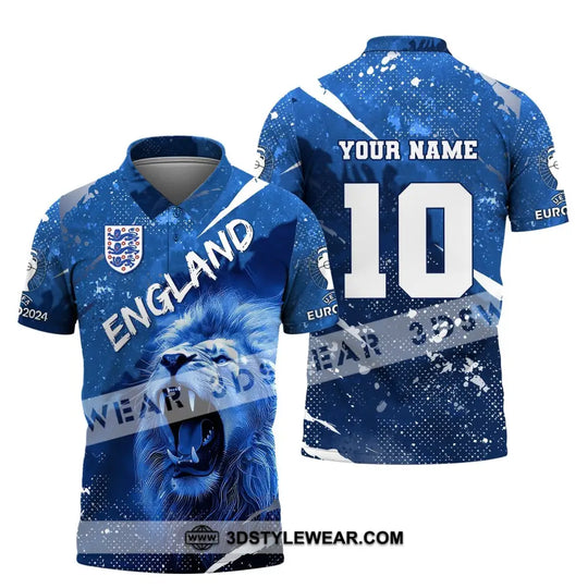 Unisex Shirt, Custom Name and Number England Football Shirt, England Football Polo Long Sleeve, England Euro 2024 Shirt style option 4