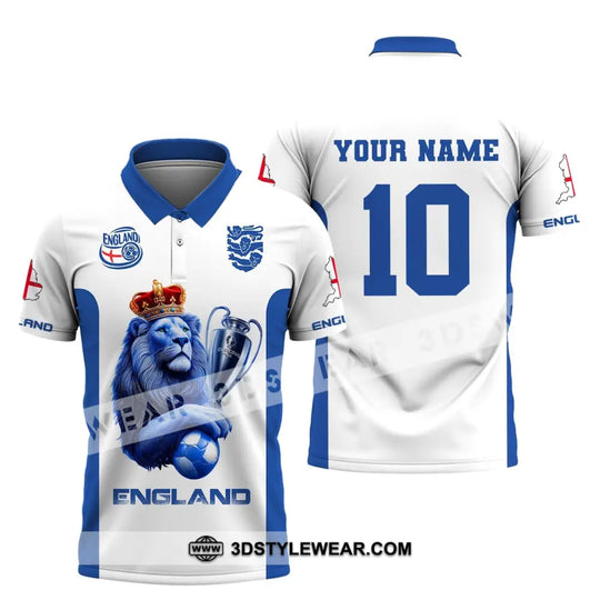 Unisex Shirt, Custom Name and Number England Football Shirt, England Football Polo Long Sleeve, Euro 2024 Shirt style option 4