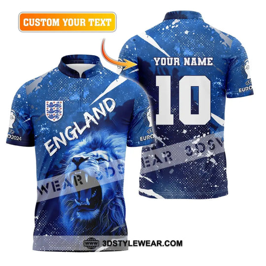 Unisex Shirt, Custom Name and Number England Football Shirt, England Football Polo Long Sleeve, England Euro 2024 Shirt style option 1