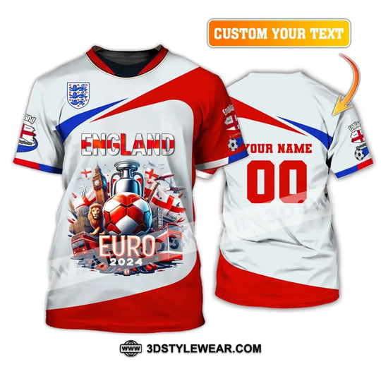 Unisex Shirt, Custom Name and Number England Football Shirt, England Football Polo Long Sleeve, Euro 2024 Shirt style option 1