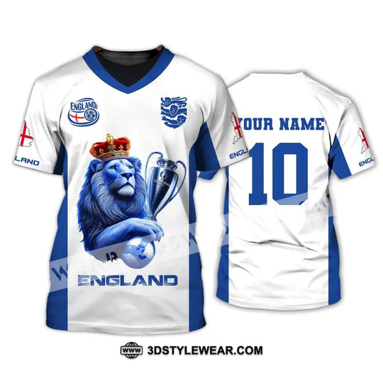 Unisex Shirt, Custom Name and Number England Football Shirt, England Football Polo Long Sleeve, Euro 2024 Shirt style option 2