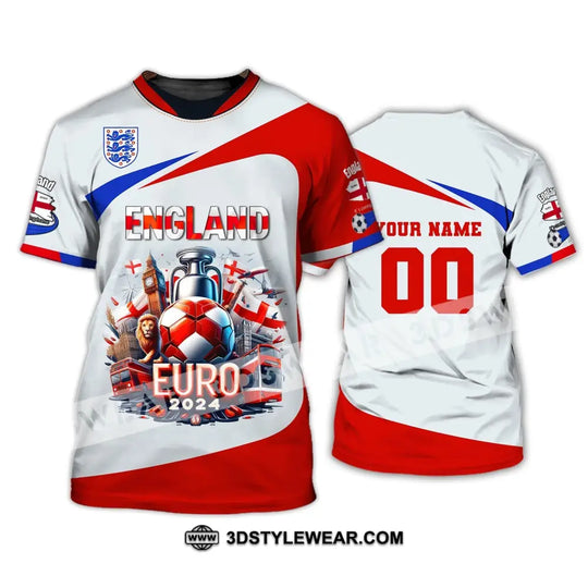 Unisex Shirt, Custom Name and Number England Football Shirt, England Football Polo Long Sleeve, Euro 2024 Shirt style option 2