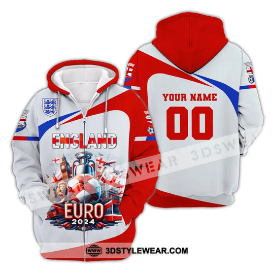Unisex Shirt, Custom Name and Number England Football Shirt, England Football Polo Long Sleeve, Euro 2024 Shirt style option 3