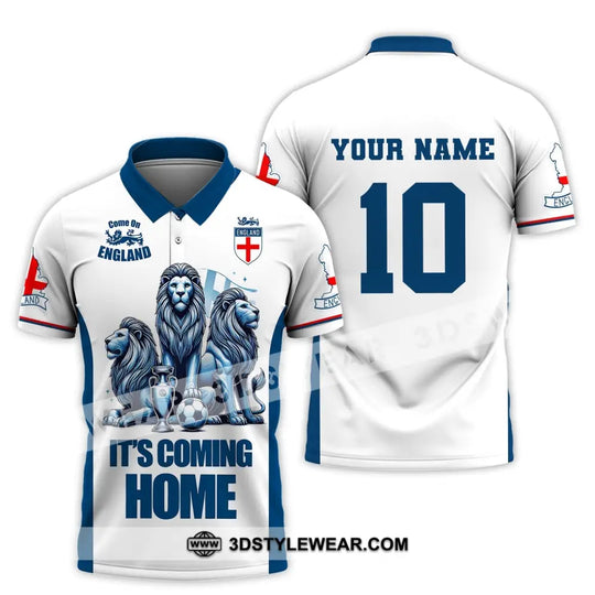 Unisex Shirt, Custom Name and Number England Football Shirt, England Football Polo Long Sleeve, Soccer Lover Shirt style option 4