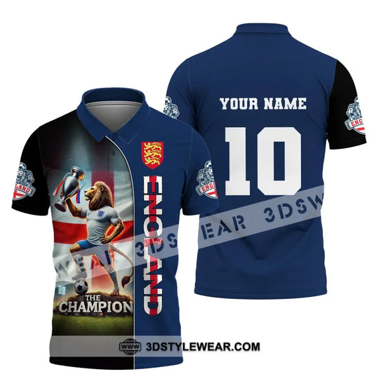 Unisex Shirt, Custom Name and Number England Football Shirt, England Football Polo Long Sleeve, Soccer Lover Shirt style option 4