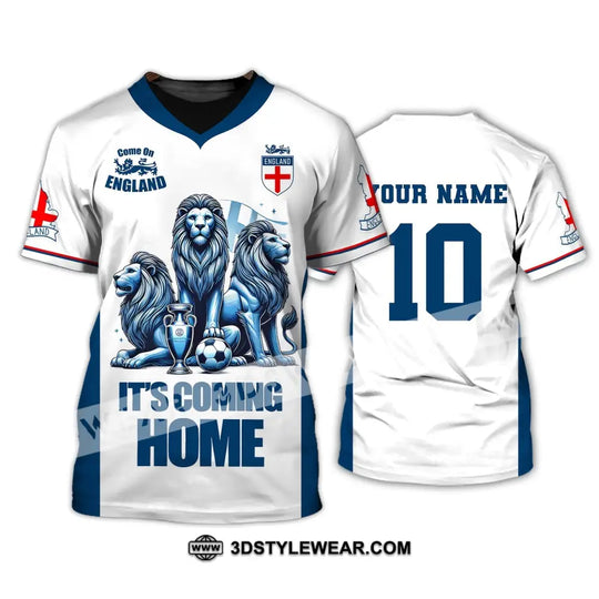 Unisex Shirt, Custom Name and Number England Football Shirt, England Football Polo Long Sleeve, Soccer Lover Shirt style option 2