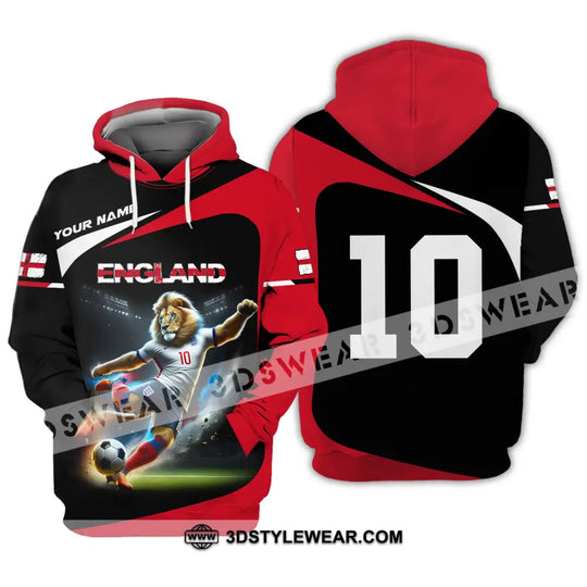 Unisex Shirt - Custom Name And Number, England Lion Playing Ball Shirt style option 4