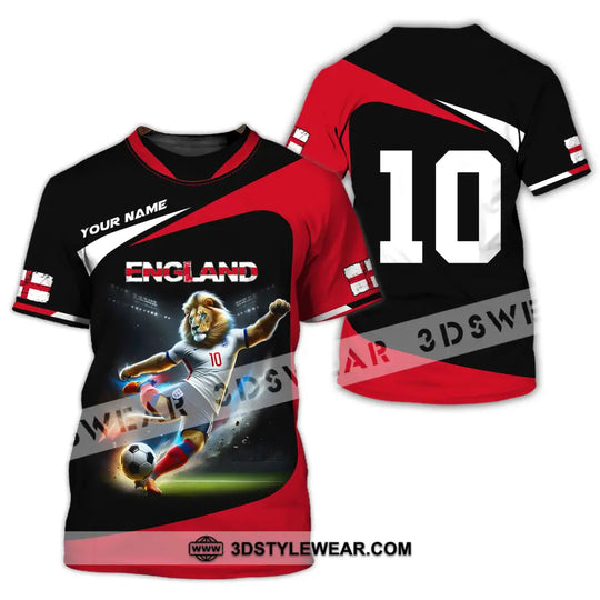 Unisex Shirt - Custom Name And Number, England Lion Playing Ball Shirt style option 2