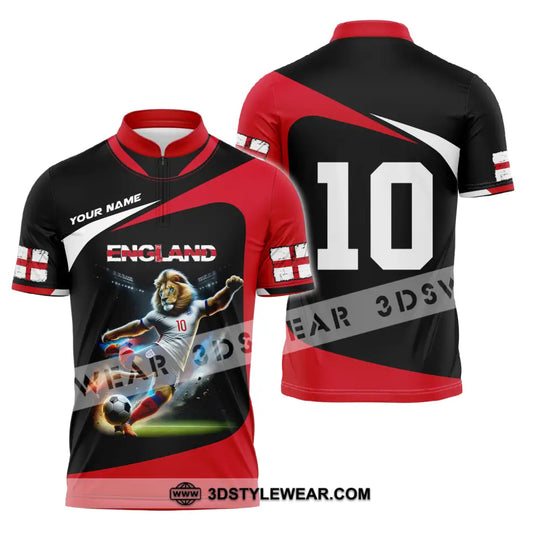 Unisex Shirt - Custom Name And Number, England Lion Playing Ball Shirt style option 3