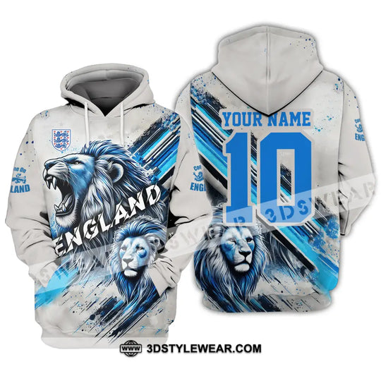 Unisex Shirt - Custom Name And Number England Lover Shirt, Cool Lion style option 4