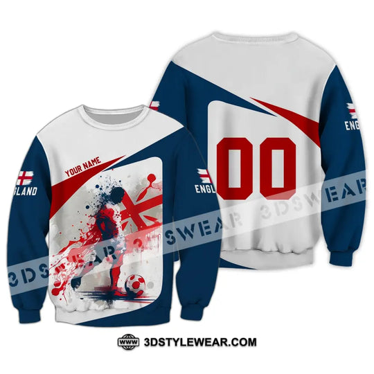 Unisex Shirt - Custom Name And Number, England Man Playing Ball Euro 2024 Shirt style option 4