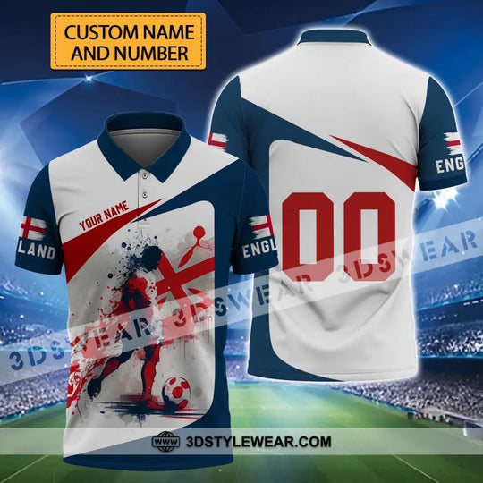 Unisex Shirt - Custom Name And Number, England Man Playing Ball Euro 2024 Shirt style option 1