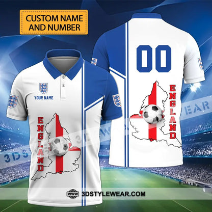 Unisex Shirt - Custom Name And Number England Map Ball Euro 2024 T-Shirt