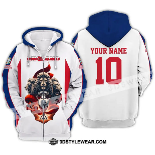 Unisex Shirt - Custom Name And Number Shirt, England National Team Euro 2024 Shirt style option 3