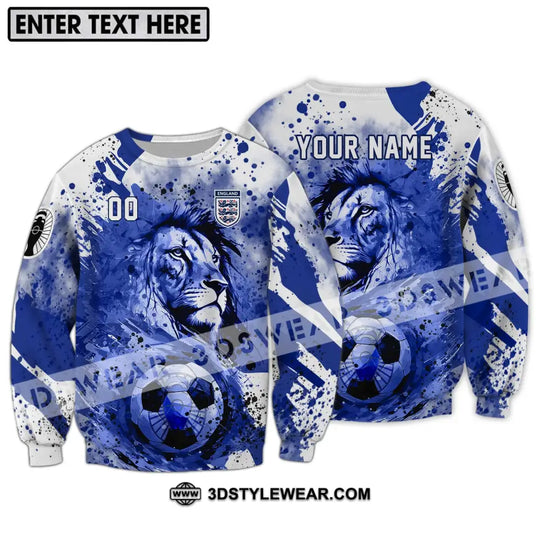 Unisex Shirt - Custom Name And Number Shirt, England National Team Lion Ball style option 3