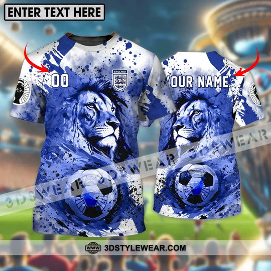 Unisex Shirt - Custom Name And Number Shirt, England National Team Lion Ball style option 1
