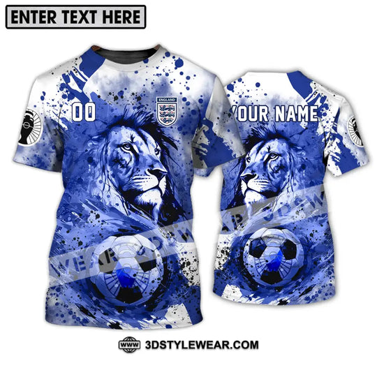 Unisex Shirt - Custom Name And Number Shirt, England National Team Lion Ball style option 4