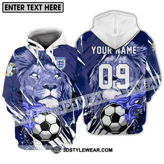 Unisex Shirt - Custom Name And Number Shirt, England Team Lion Ball style option 3