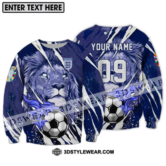 Unisex Shirt - Custom Name And Number Shirt, England Team Lion Ball style option 4