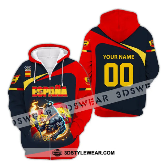 Unisex Shirt, Custom Name and Number Espana Olympic Shirt, Olympic 2024 Espanol Long Sleeve Polo Shirt style option 4