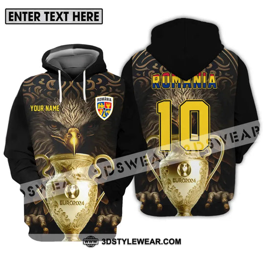 Unisex Shirt - Custom Name And Number Euro 2024 Cup Shirt, Romania Team style option 3