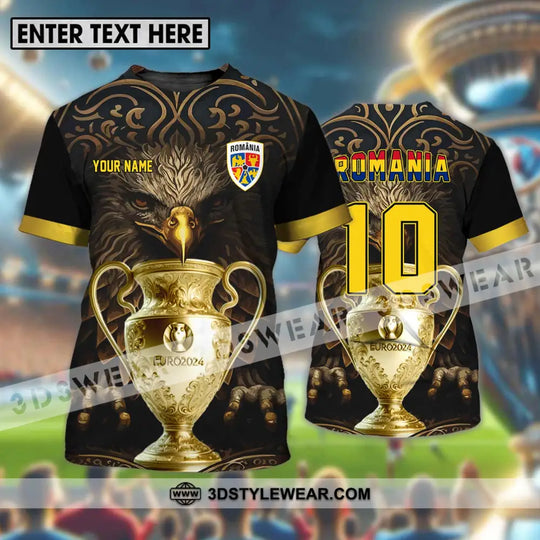 Unisex Shirt - Custom Name And Number Euro 2024 Cup Shirt, Romania Team style option 1