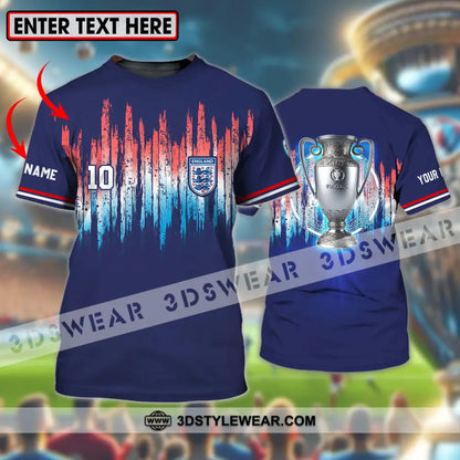 Unisex Shirt - Custom Name And Number Euro 2024 England Cup T-Shirt