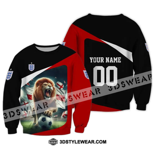 Unisex Shirt - Custom Name And Number, Euro 2024 England Lion Line Shirt style option 4