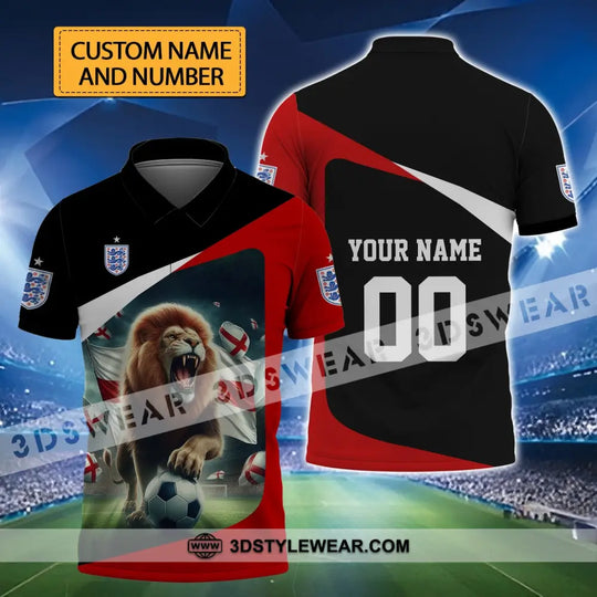 Unisex Shirt - Custom Name And Number, Euro 2024 England Lion Line Shirt style option 1