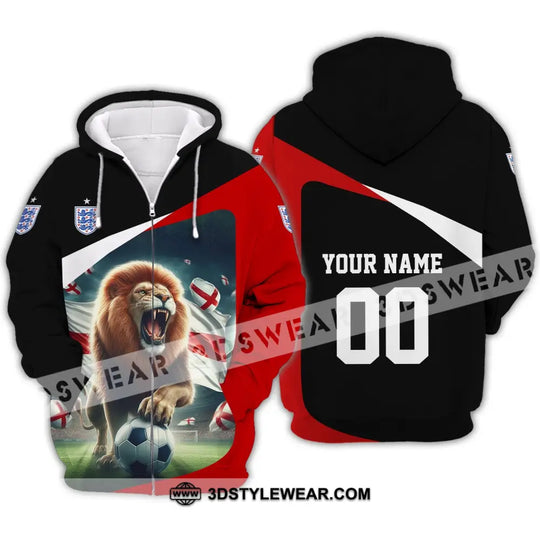 Unisex Shirt - Custom Name And Number, Euro 2024 England Lion Line Shirt style option 3