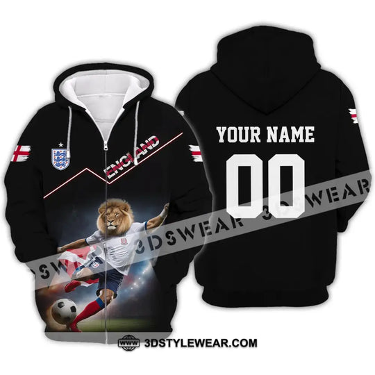 Unisex Shirt - Custom Name And Number, Euro 2024 England Lion Shirt style option 3