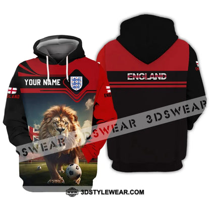 Unisex Shirt - Custom Name And Number Euro 2024 England Team Lover Lion Hoodie / S T-Shirt