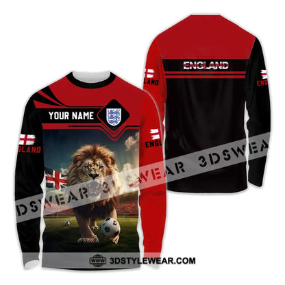 Unisex Shirt - Custom Name And Number Euro 2024 England Team Lover Lion Long Sleeve / S T-Shirt