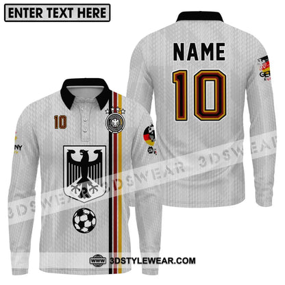 Unisex Shirt - Custom Name And Number Euro 2024 German Long Sleeve Polo / S T-Shirt