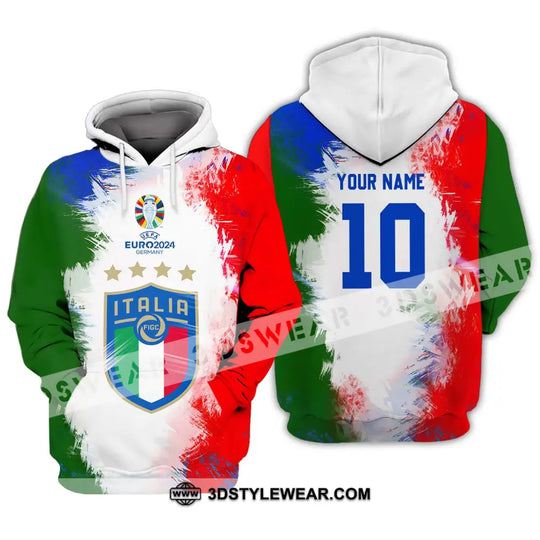 Unisex Shirt - Custom Name And Number Euro 2024 Italia National Team Flag Color Shirt style option 3