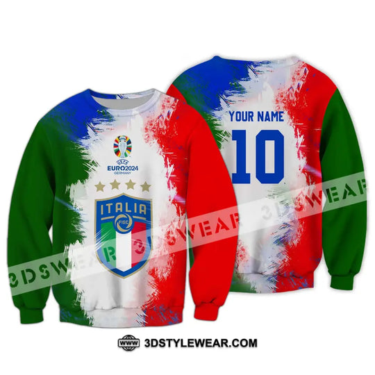 Unisex Shirt - Custom Name And Number Euro 2024 Italia National Team Flag Color Shirt style option 4