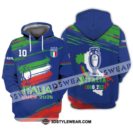 Unisex Shirt - Custom Name And Number Shirt, Euro 2024 Shirt, Italy Team Cup style option 3