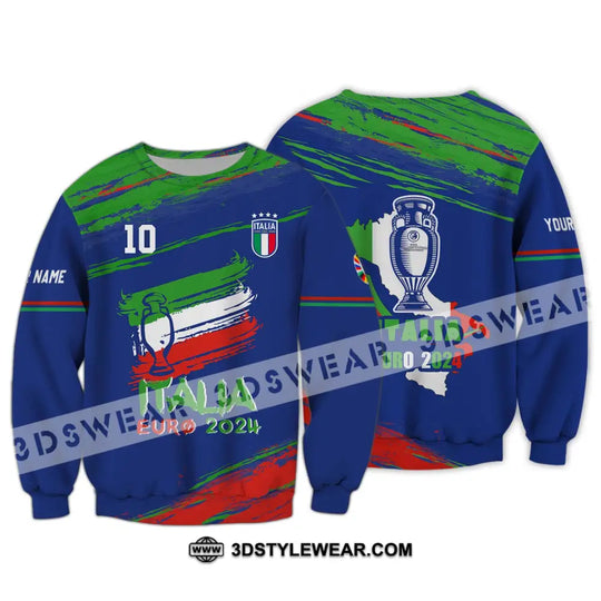 Unisex Shirt - Custom Name And Number Shirt, Euro 2024 Shirt, Italy Team Cup style option 4