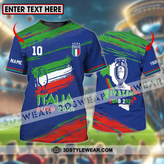 Unisex Shirt - Custom Name And Number Shirt, Euro 2024 Shirt, Italy Team Cup style option 1