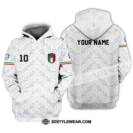 Unisex Shirt - Custom Name And Number Shirt, Euro 2024 Italy White Line Shirt style option 3