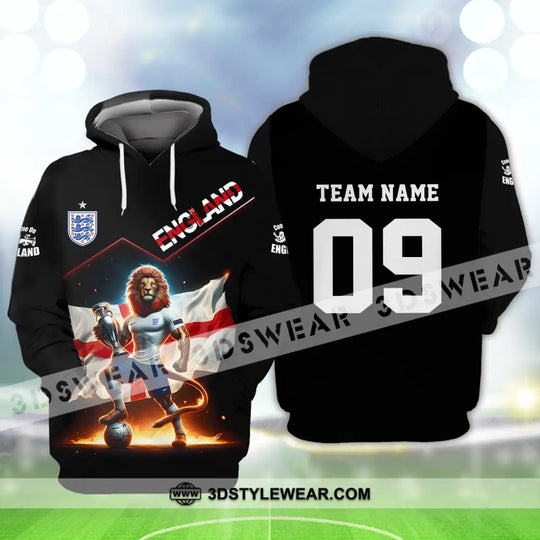 Unisex Shirt - Custom Name And Number Shirt, Euro 2024 National Team, England Lion Flag style option 4